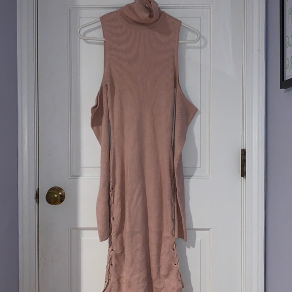 Shine star pink sweater dress bodycon